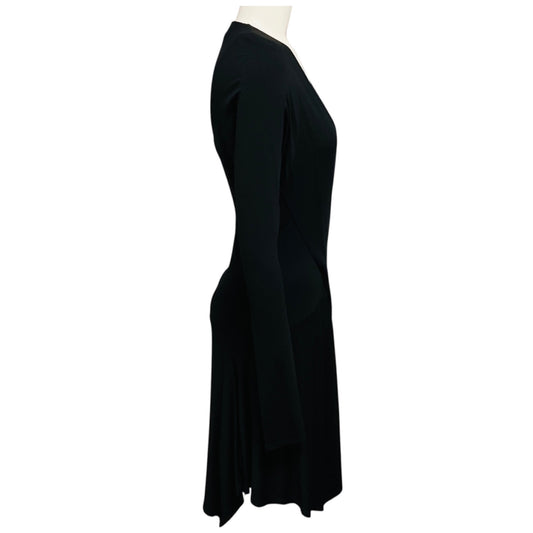 Alexandre Vauthier Black Long Sleeved V-Neck Viscose Stretch Wrap Dress