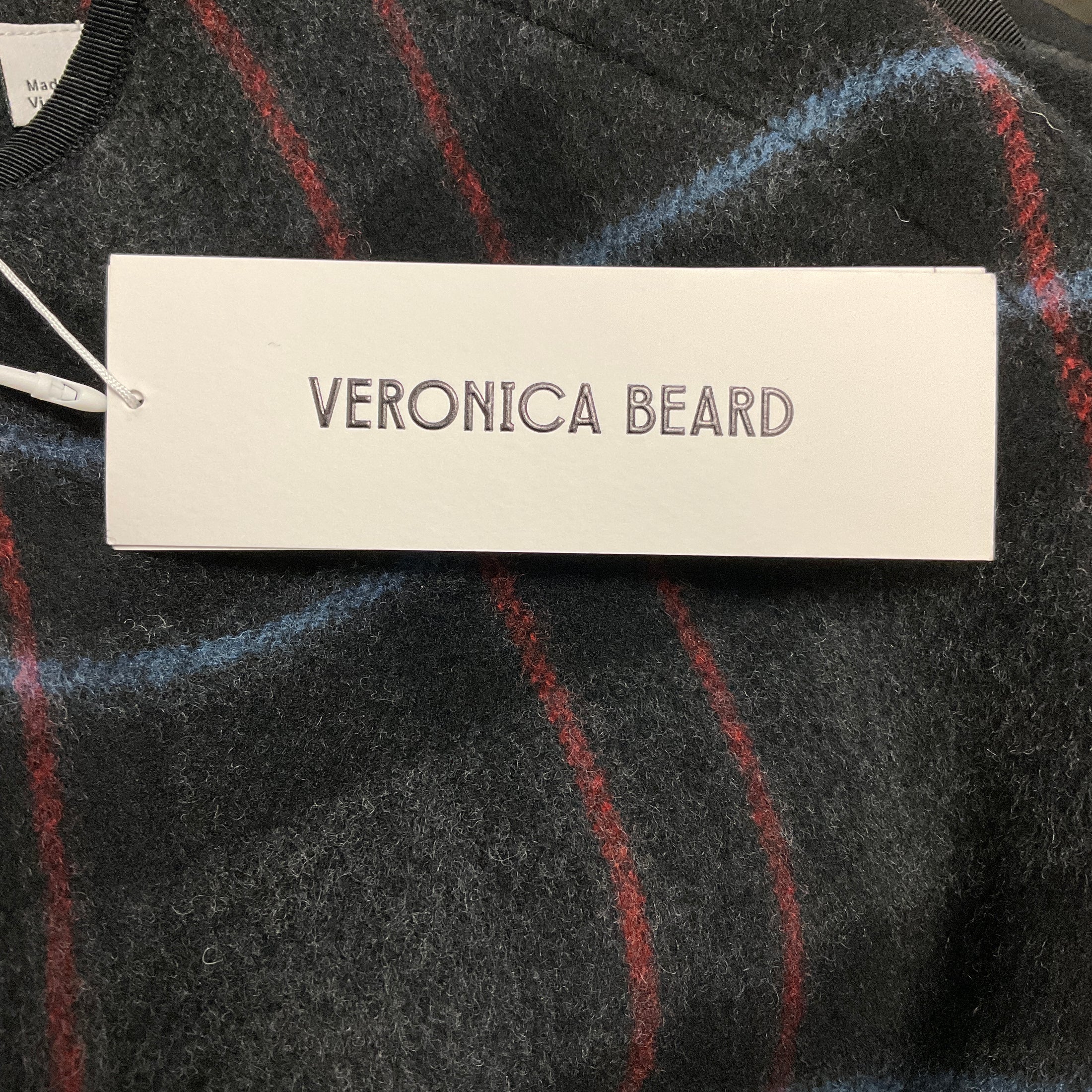 Veronica Beard Black Multi Martine Dickey Coat with Scarf