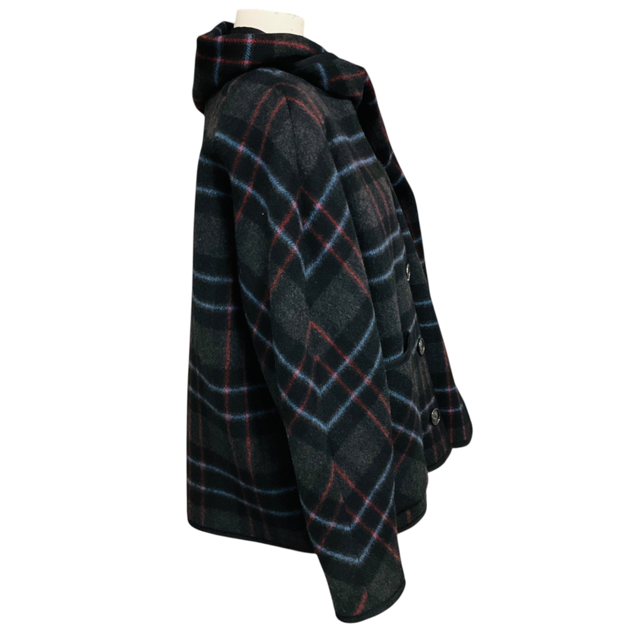 Veronica Beard Black Multi Martine Dickey Coat with Scarf