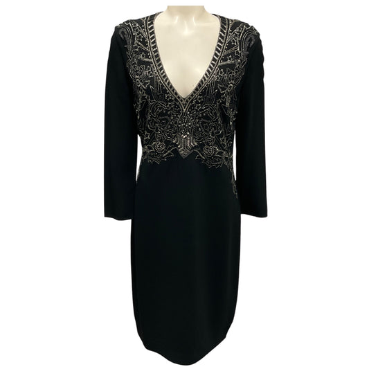 Roberto Cavalli Black Bead Embellished Crepe Tunic Dress