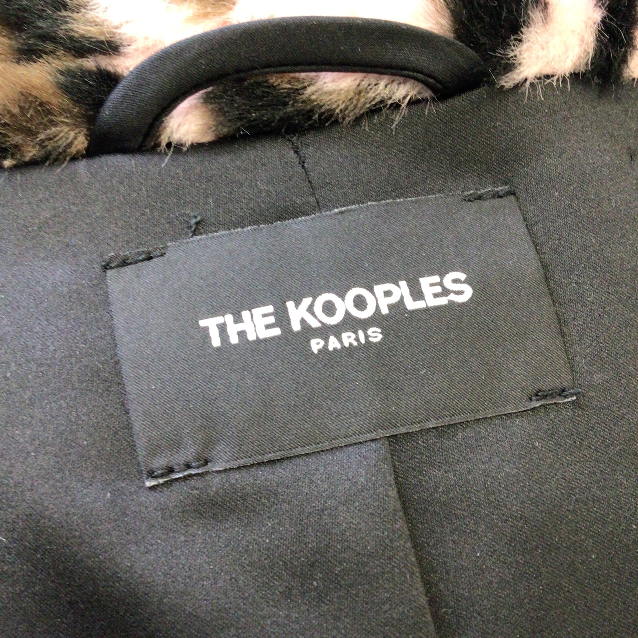 The Kooples Pink / Brown / Black Double Breasted Leopard Printed Faux Fur Coat