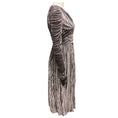 Load image into Gallery viewer, Burberry Taupe Long Sleeved Ribbed Velvet Midi Dress
