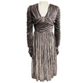 Load image into Gallery viewer, Burberry Taupe Long Sleeved Ribbed Velvet Midi Dress
