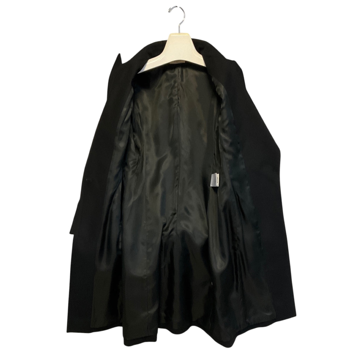 Bouchra Jarrar Black Button Front Mid Length Wool Coat