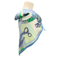 Load image into Gallery viewer, Hermes Blue / Green Multi Della Cavalleria Print Square Silk Twill Scarf
