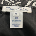 Load image into Gallery viewer, Oscar de la Renta Black / White Floral Patterned Textured Cowl Neck Midi Dress
