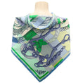 Load image into Gallery viewer, Hermes Blue / Green Multi Della Cavalleria Print Square Silk Twill Scarf
