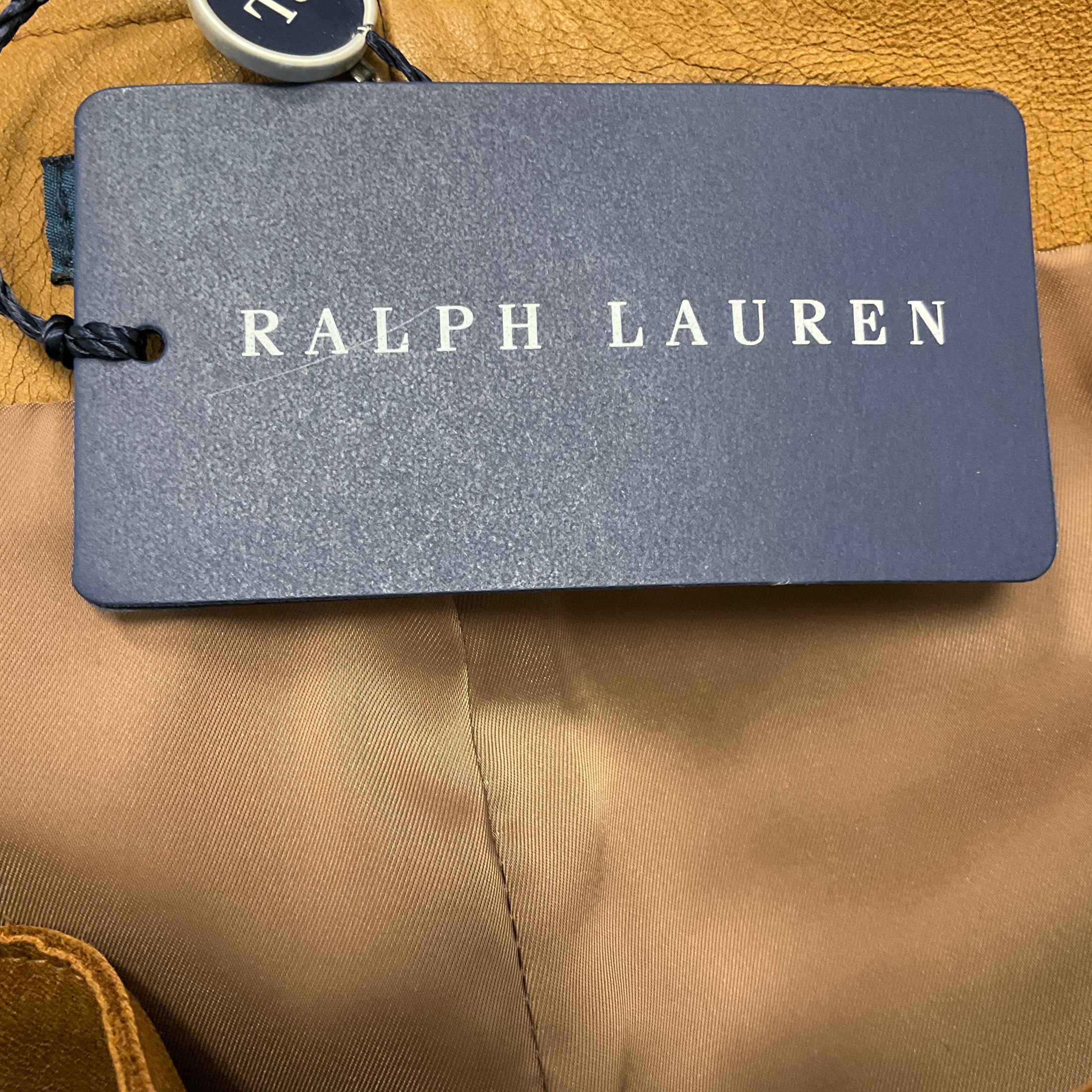 Ralph Lauren Light Brown Distressed Leather Skirt with Belt