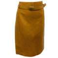 Load image into Gallery viewer, Ralph Lauren Light Brown Distressed Leather Skirt with Belt
