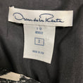 Load image into Gallery viewer, Oscar de la Renta Black / White Pleated Hem Sleeveless Silk Sheath Dress
