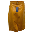 Load image into Gallery viewer, Ralph Lauren Light Brown Distressed Leather Skirt with Belt
