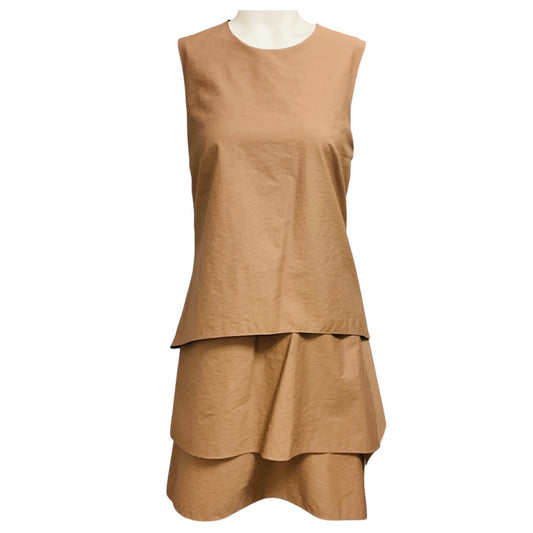Brunello Cucinelli Tan Sleeveless Tiered Dress