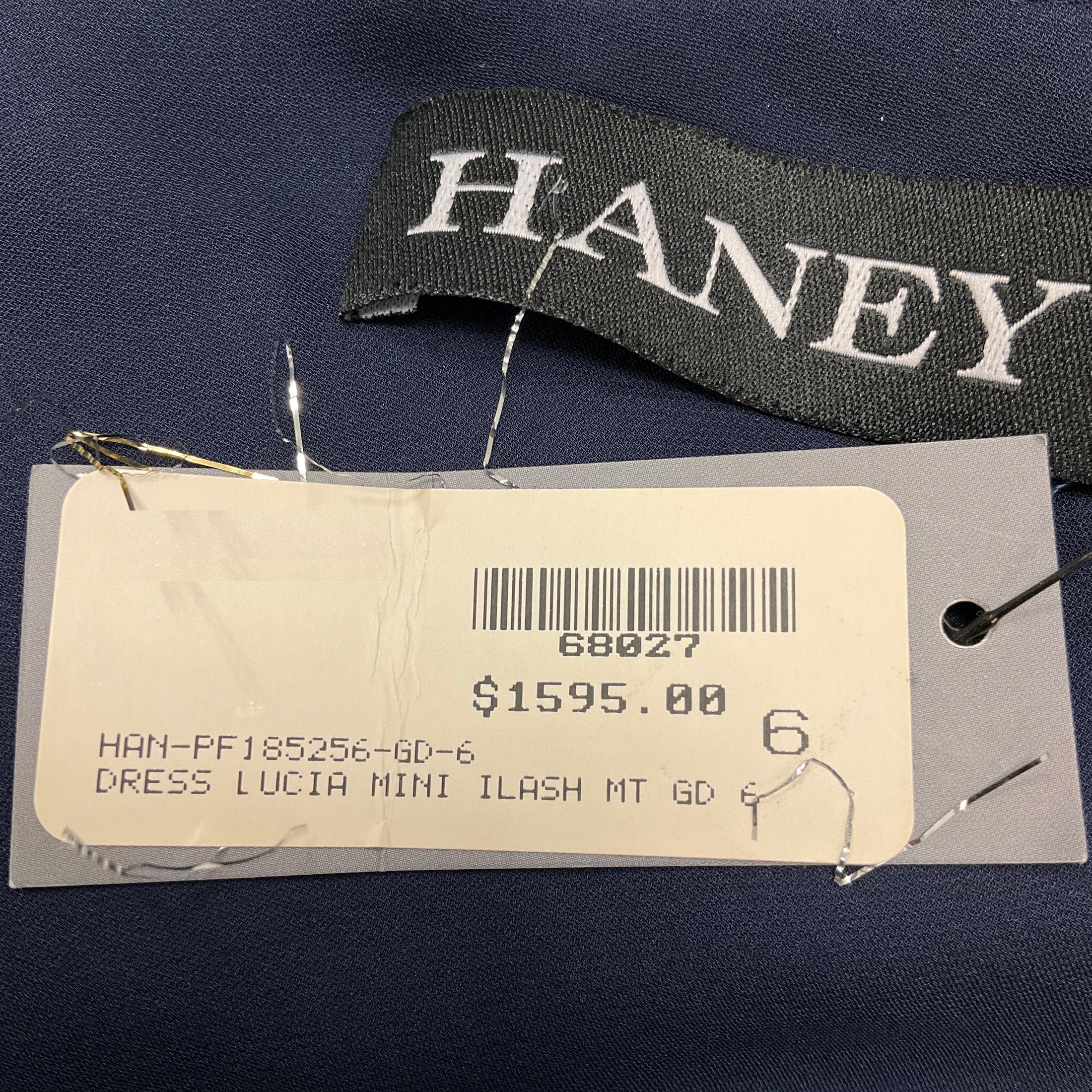 Haney Navy Lucia One Shoulder Asymmetric Fil Coupe Chiffon Mini Dress