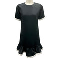 Load image into Gallery viewer, Marc Jacobs Black / White Short Sleeved Ruffled Hem Satin Dress
