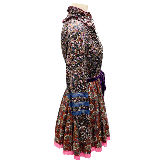 Marc Jacobs Olive Multi Printed Silk Dress