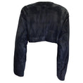 Load image into Gallery viewer, Urban Zen Navy Blue Cropped Long Sleeved Lambskin Suede Leather Jacket
