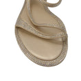 Load image into Gallery viewer, Rene Caovilla Champagne Metallic Crystal Embellished Ankle Strap Flat Sandals
