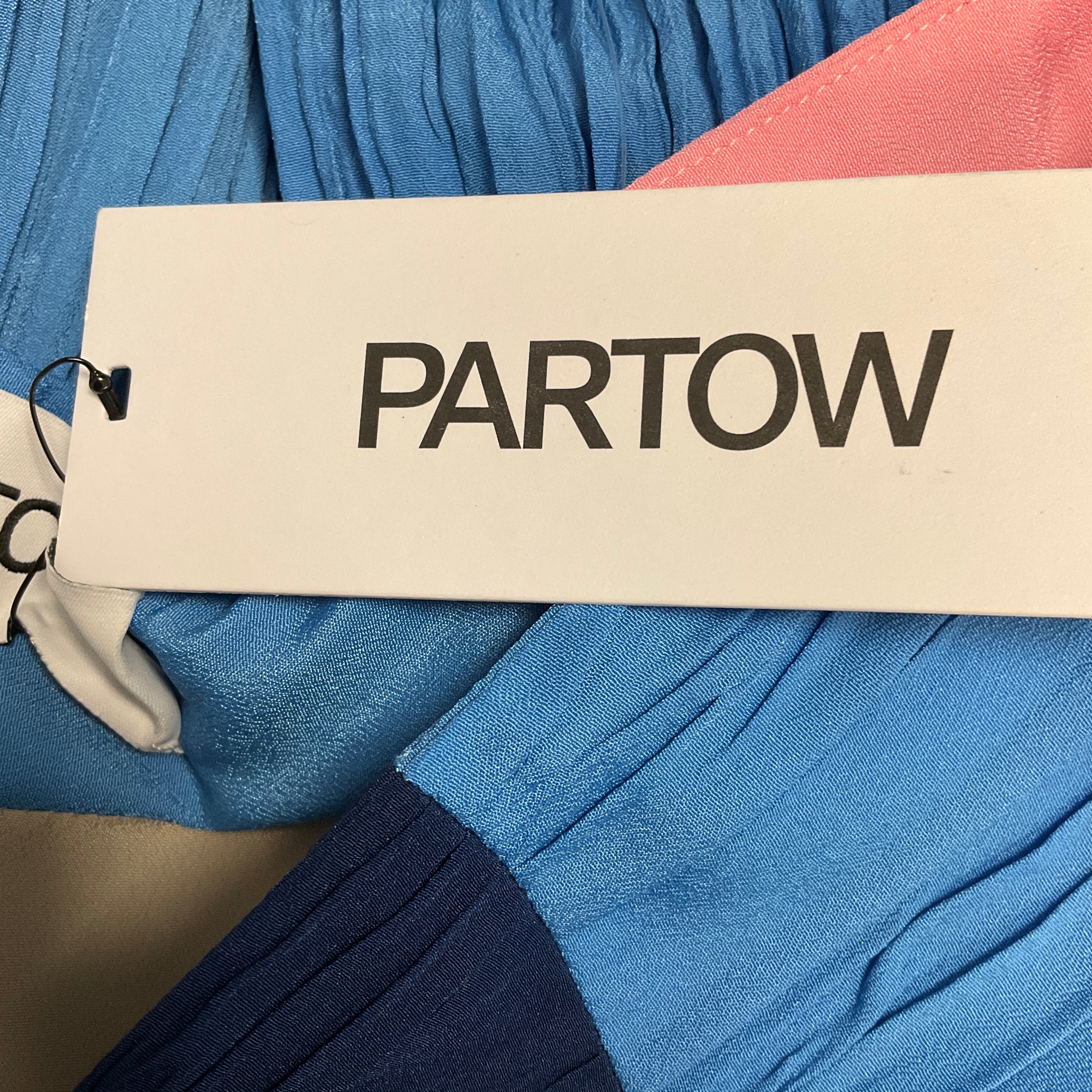 Partow Navy / Pink / Blue Sunset Milo Crinkle Colorblock Skirt
