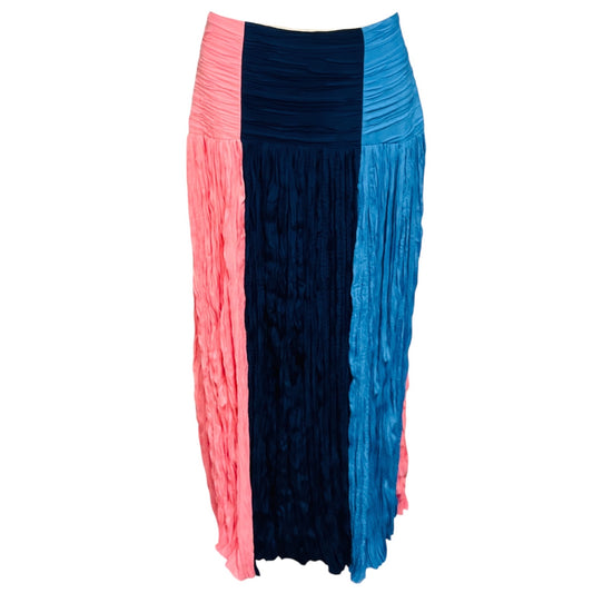 Partow Navy / Pink / Blue Sunset Milo Crinkle Colorblock Skirt