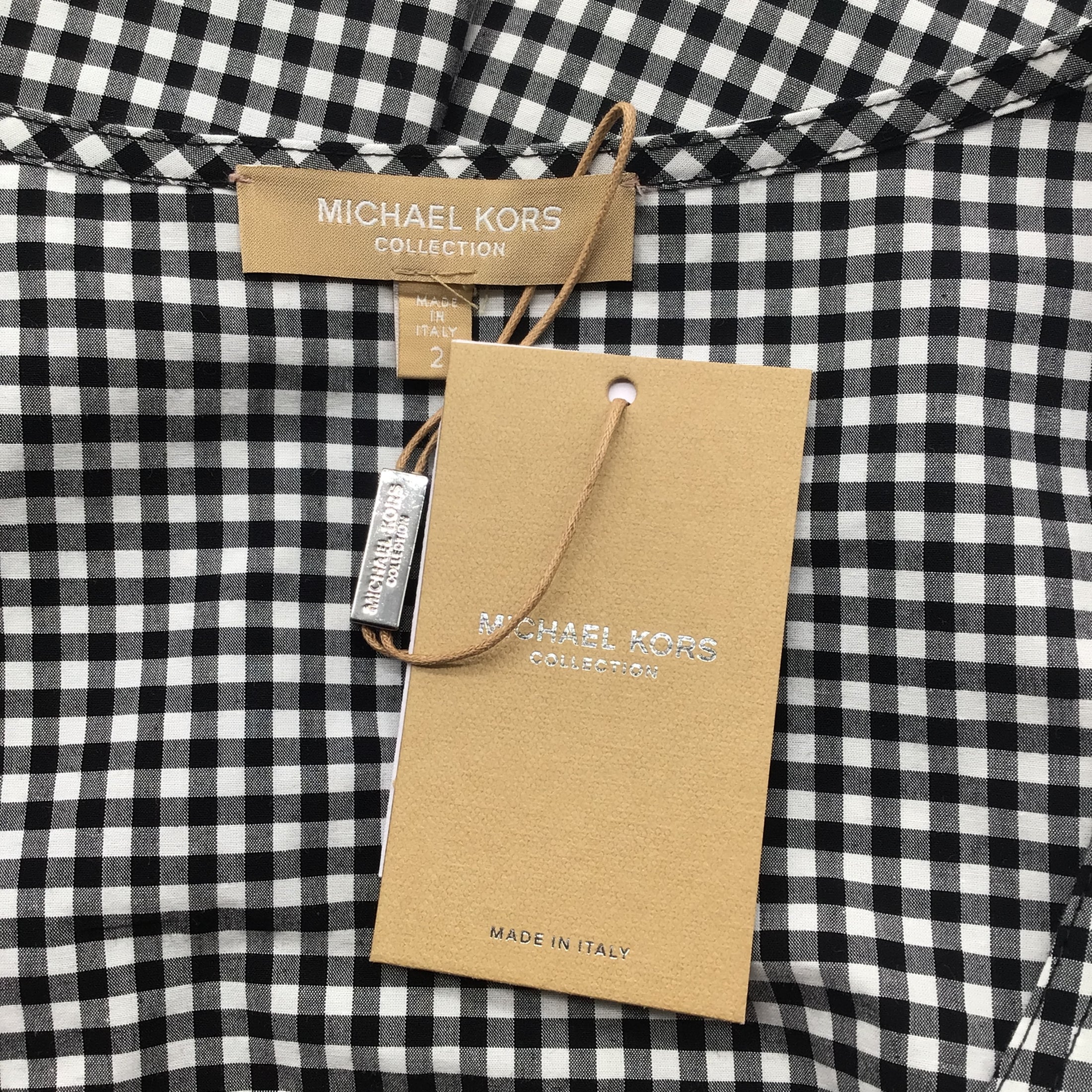 Michael Kors Collection Black / Optical White Resort 2019 Sleeveless Checkered Gingham Dress