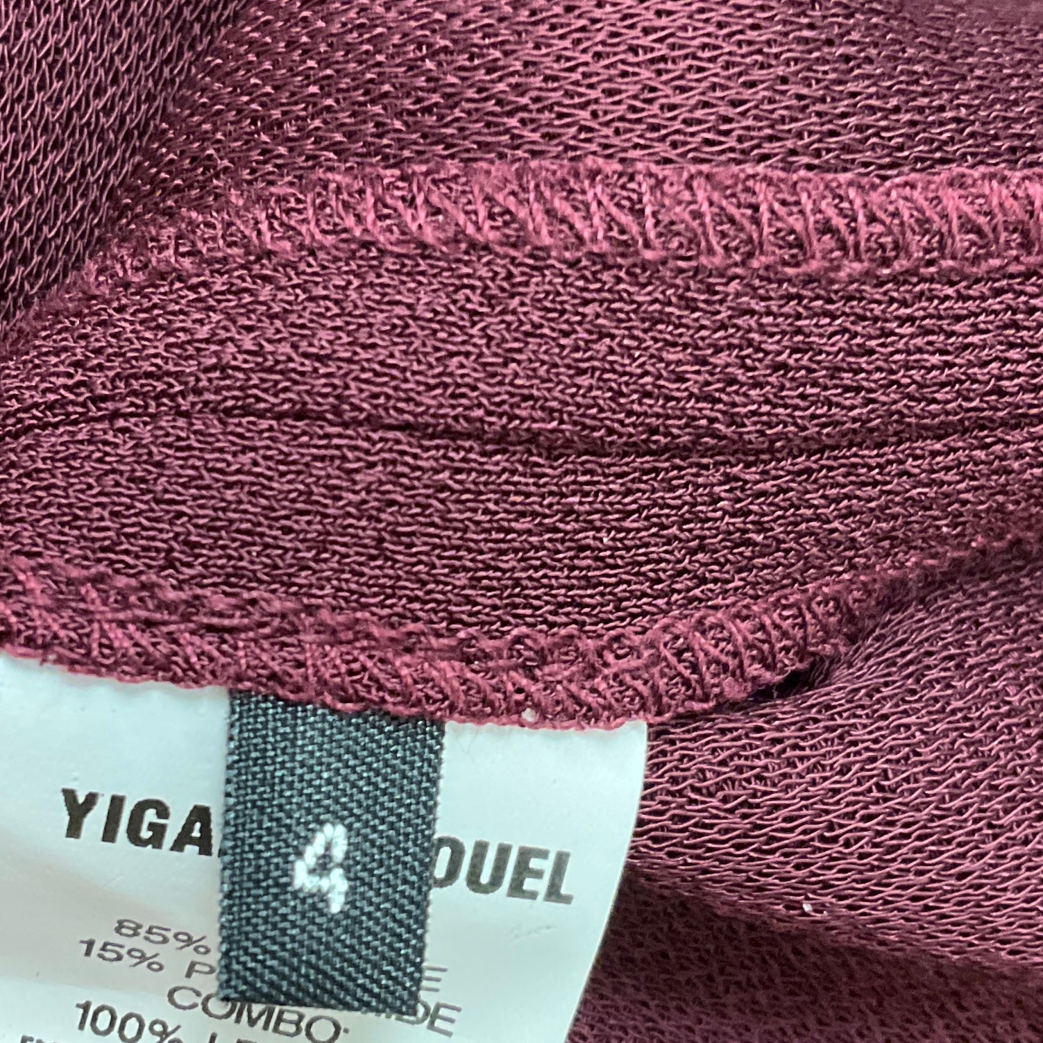 Yigal Azrouel Burgundy / Black Leather Trimmed Crepe Maxi Dress