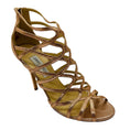 Load image into Gallery viewer, Jimmy Choo Rose Gold Metallic Fiesta Lizard Print Caged Sandals
