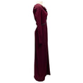 Load image into Gallery viewer, Yigal Azrouel Burgundy / Black Leather Trimmed Crepe Maxi Dress
