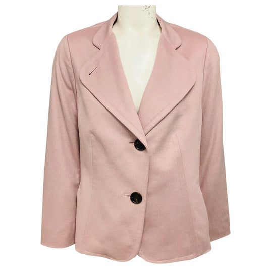 Akris Punto Light Pink Button Front Angora Blazer Jacket