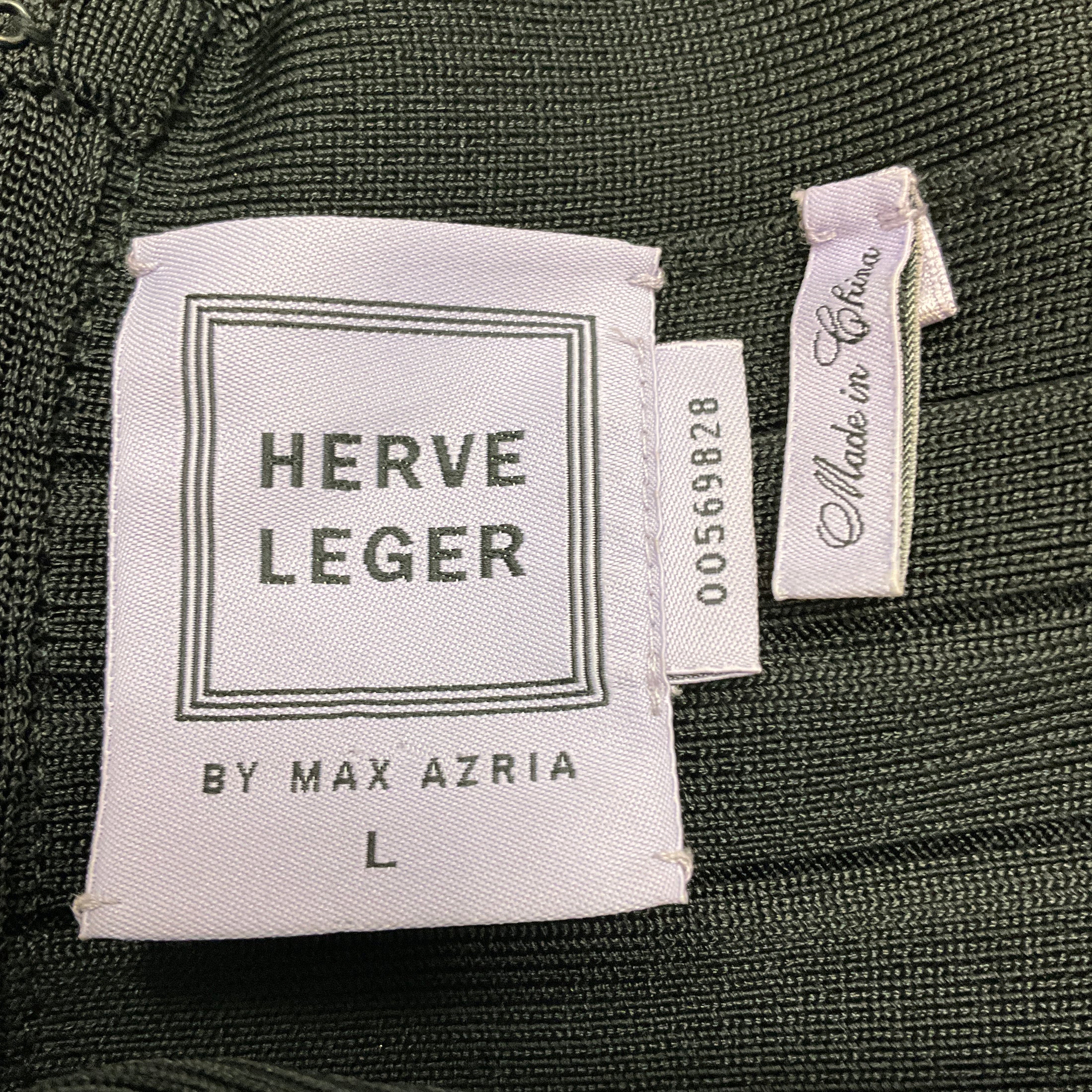 Herve Leger Black Abellona Stretch Knit Maxi Skirt