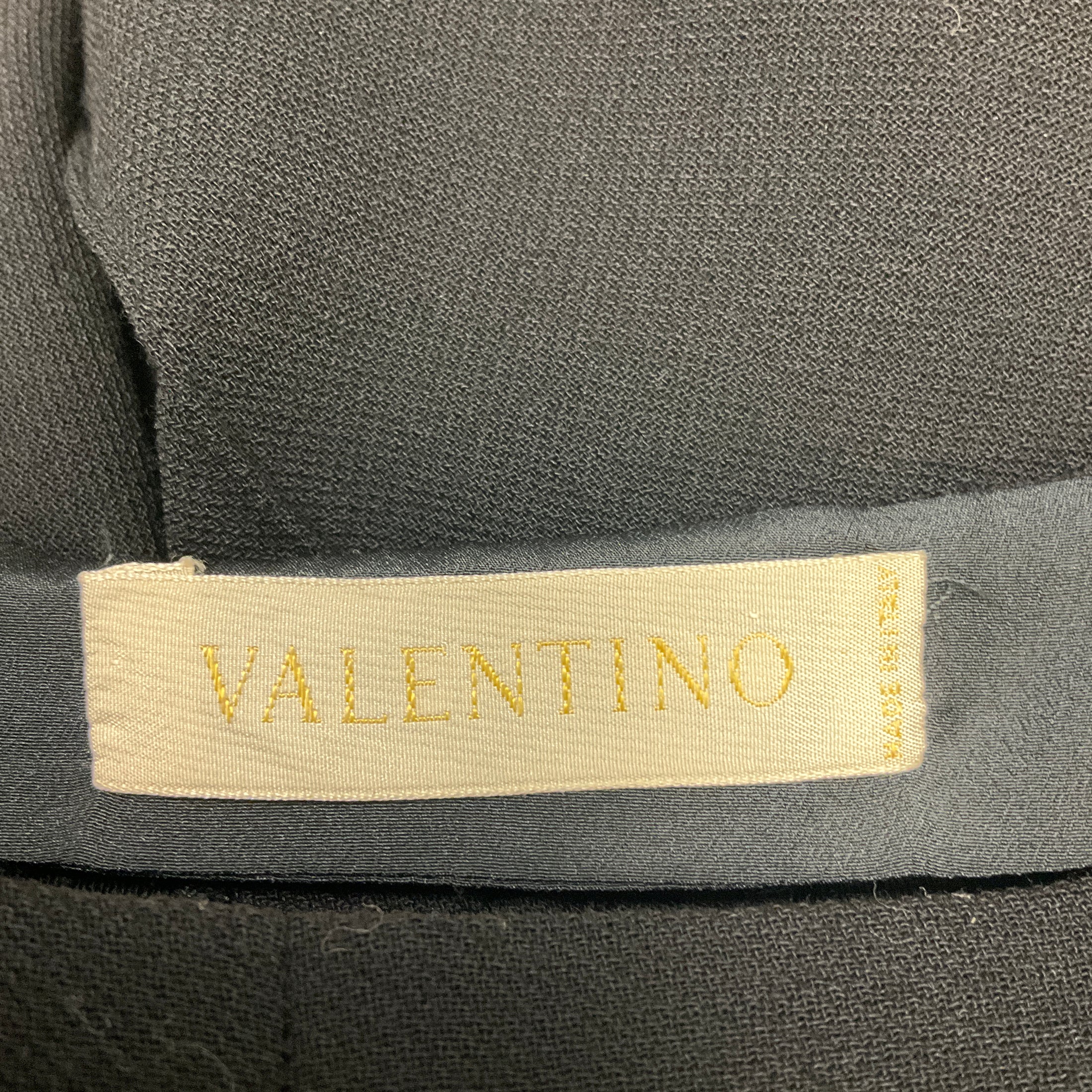 Valentino Vintage Black Flared Wool Pants