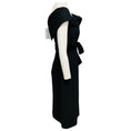 Load image into Gallery viewer, Oscar de la Renta Black Structured Wool Crepe Cocktail Dress with Velvet Ties
