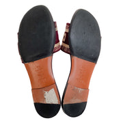 Christian Dior Burgundy Logo Dway Slide Sandals