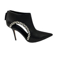 Load image into Gallery viewer, Aminah Abdul Jillil Black Crystal Embellished Leather Soleil Bootie

