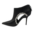 Load image into Gallery viewer, Aminah Abdul Jillil Black Crystal Embellished Leather Soleil Bootie
