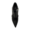 Load image into Gallery viewer, Aminah Abdul Jillil Black Crystal Embellished Leather Soleil Bootie
