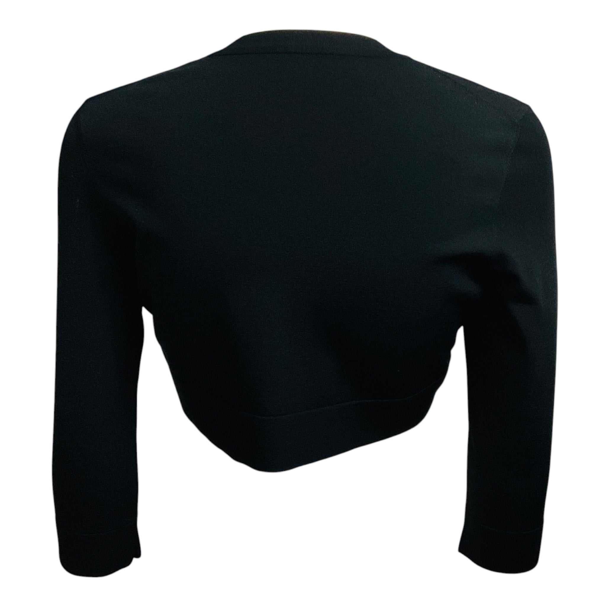 Alaia Black Cropped Knit Cardigan Sweater
