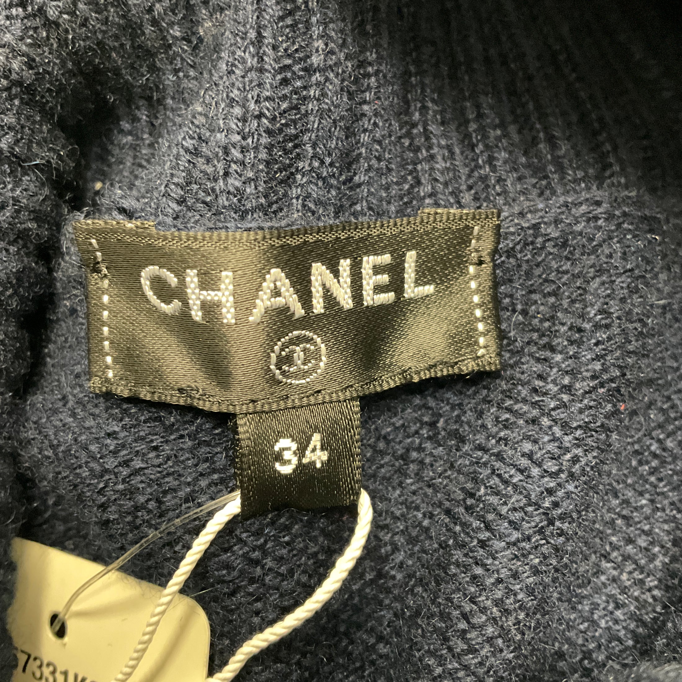 Chanel Navy Multi 2017 Gabrielle Coco Cashmere Knit Pullover Sweater