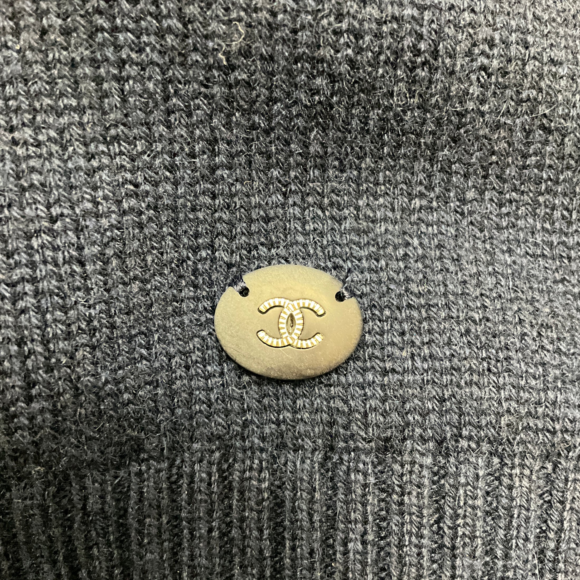 Chanel Navy Multi 2017 Gabrielle Coco Cashmere Knit Pullover Sweater