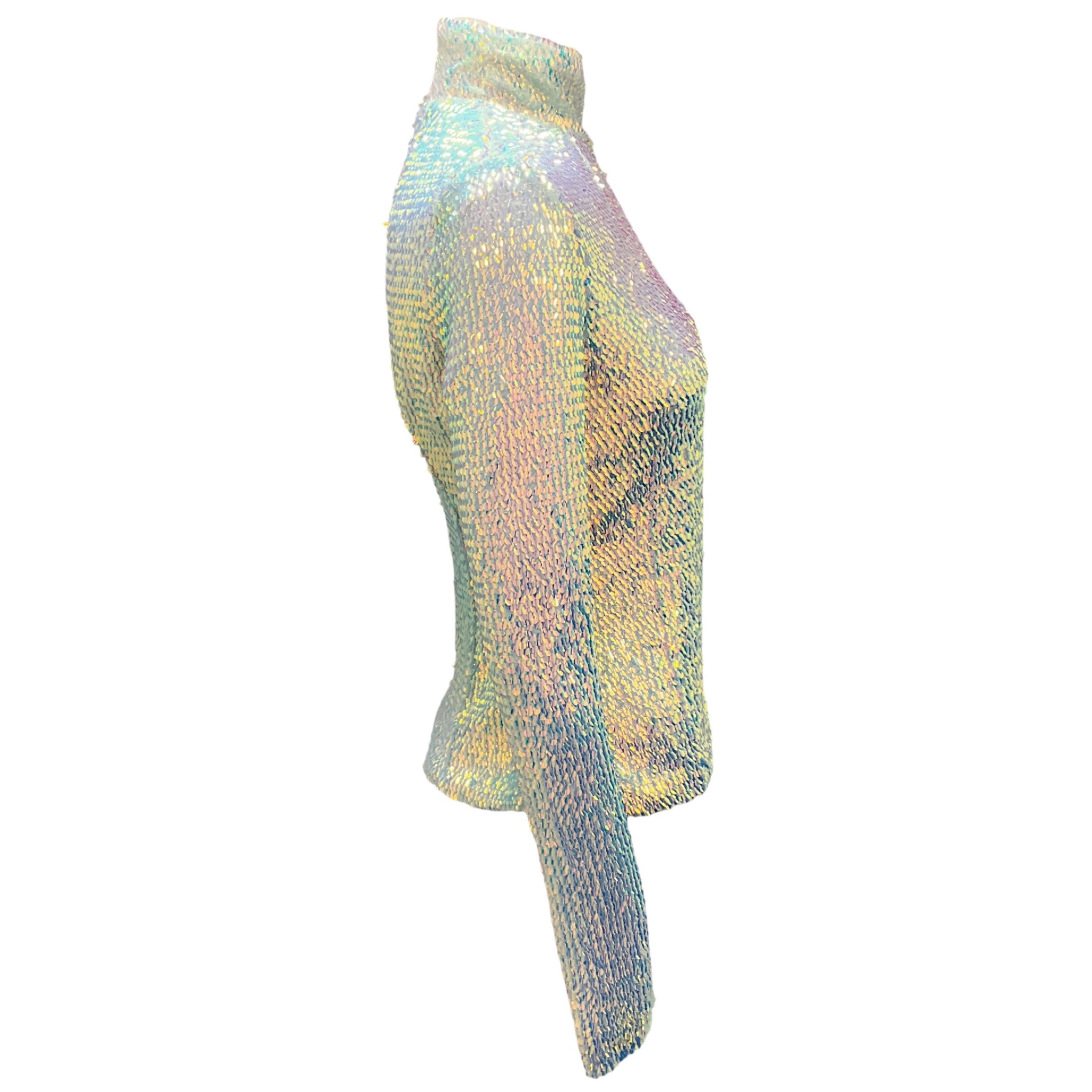 A.W.A.K.E. MODE Mint Turtleneck Paillette Top