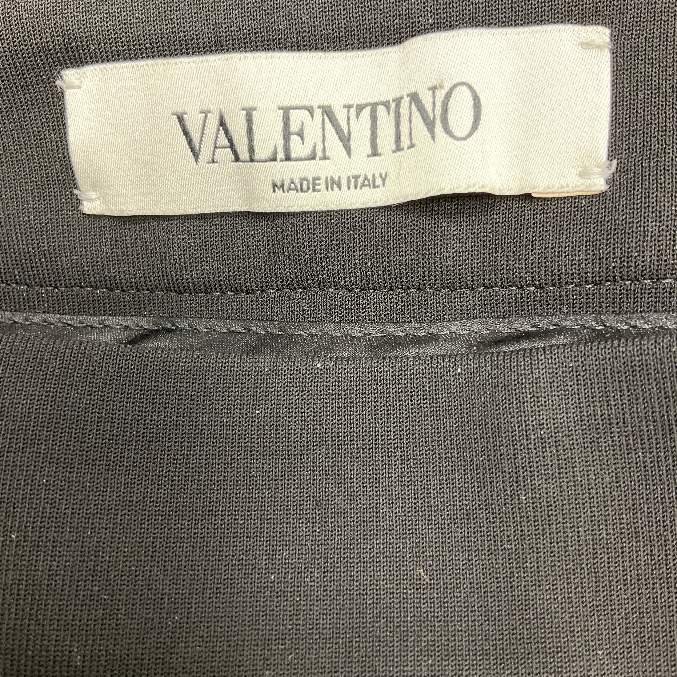 Valentino Black Stretch Crepe Zipper Ankle Pants