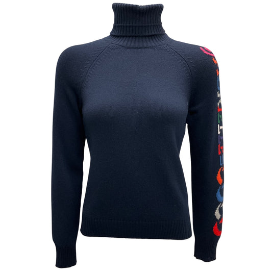 Chanel Navy Multi 2017 Gabrielle Coco Cashmere Knit Pullover Sweater