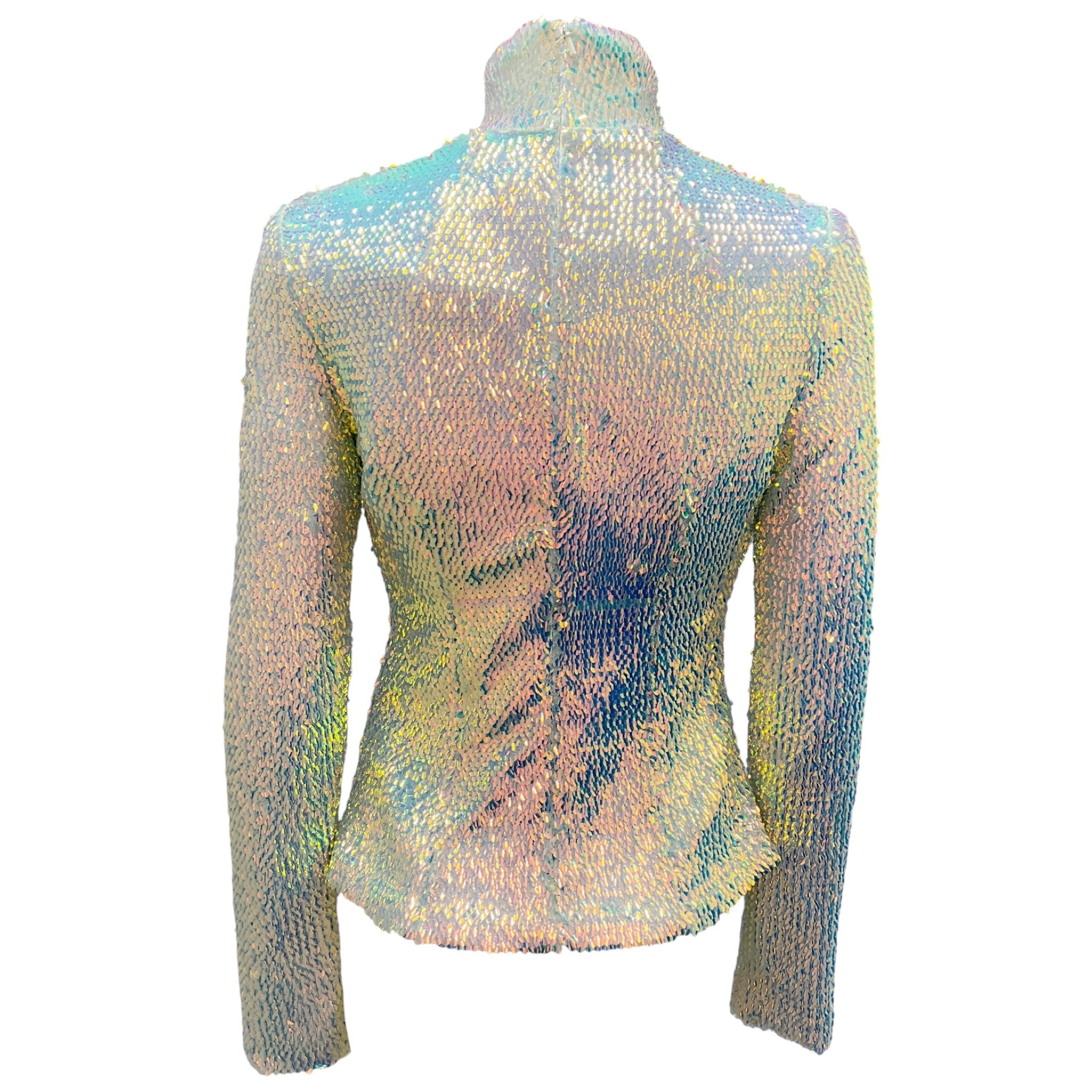 A.W.A.K.E. MODE Mint Turtleneck Paillette Top