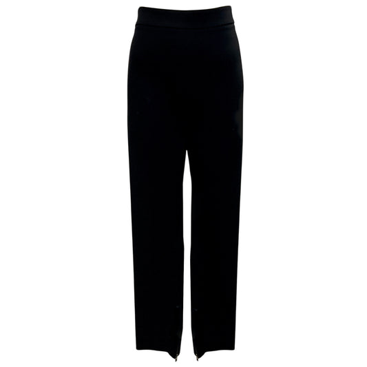 Valentino Black Stretch Crepe Zipper Ankle Pants