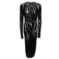 Load image into Gallery viewer, Versace Black Jersey Velour Jacquard Zebra Midi Dress
