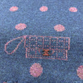 Load image into Gallery viewer, Chanel Blue / Purple 2008 Crystal CC Dot Pattern Fringe Cashmere Knit Scarf
