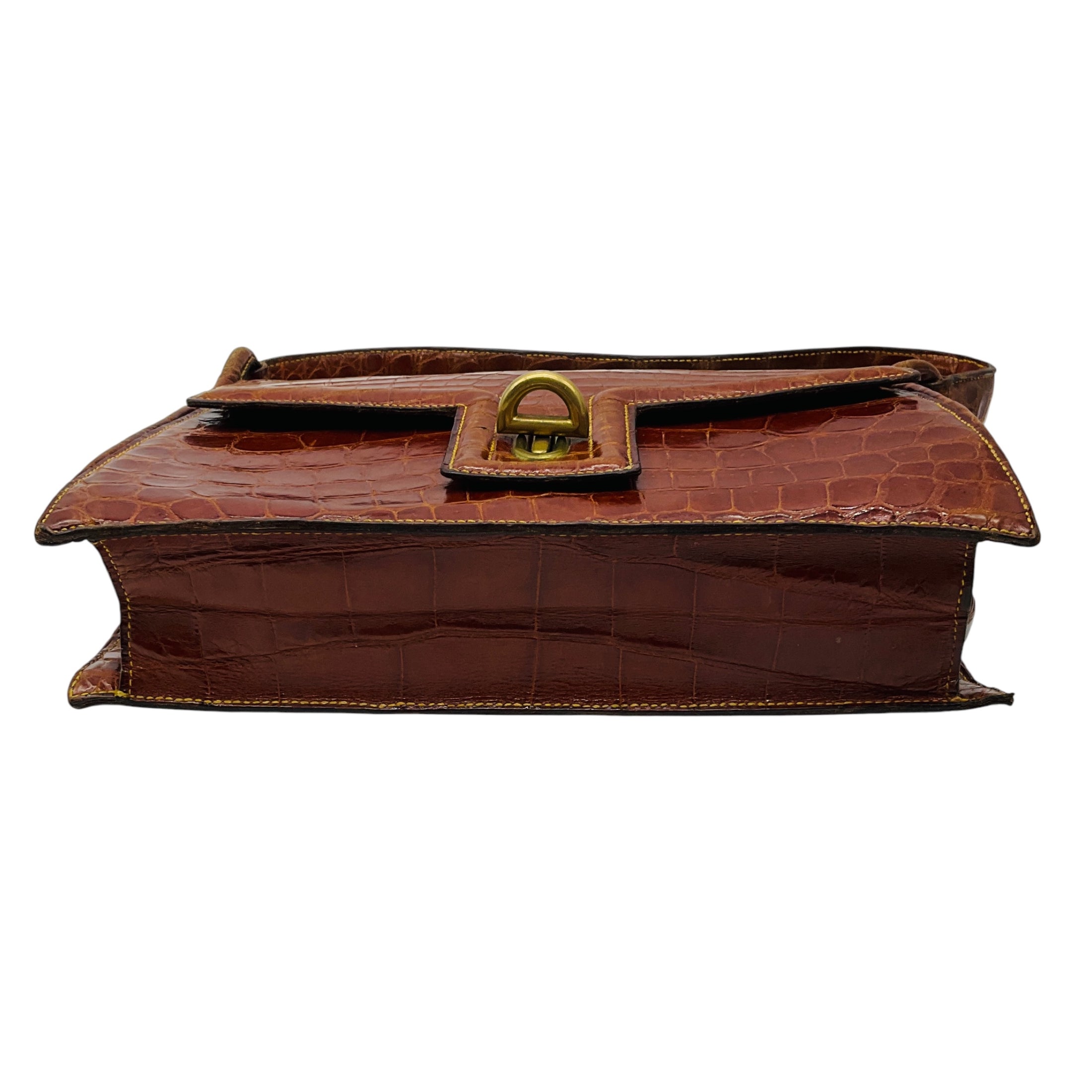 Hermes Vintage Light Brown Alligator Skin Leather 24 Faubourg Saint Honore Handbag