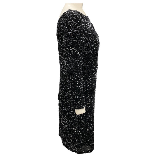 Armani Collezioni Black Embellished Cocktail Dress