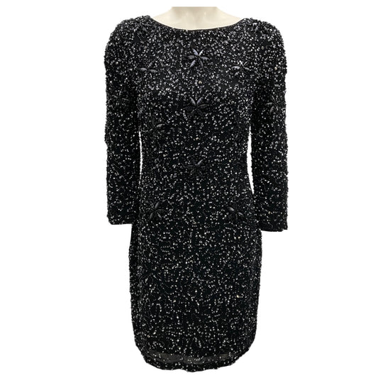 Armani Collezioni Black Embellished Cocktail Dress