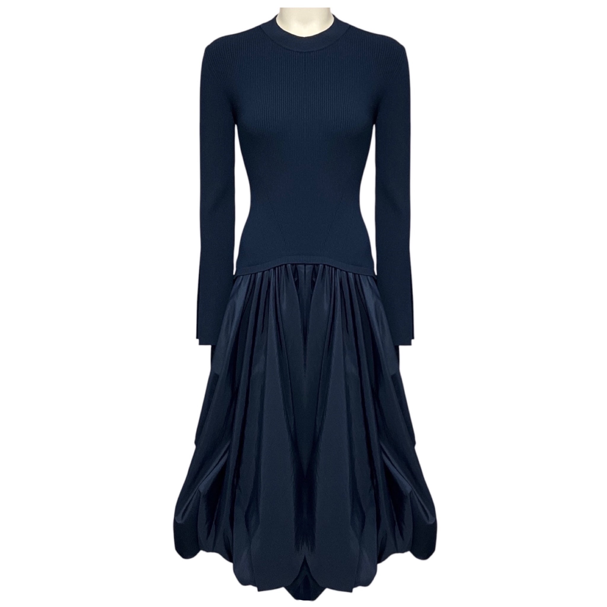 Simkhai Midnight Kenlie Taffeta Knit Midi Dress