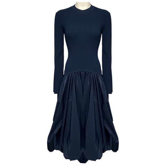 Simkhai Midnight Kenlie Taffeta Knit Midi Dress